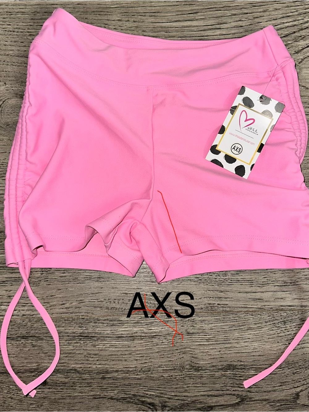 AXS Women’s Pink Drawstring Side Bike Shorts